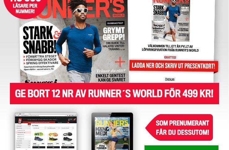 Ge bort 12 nr Runner’s World för 499 kr!