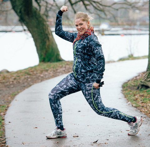 Löpare med stil: Sara är stolt över sin prestation och syns gärna